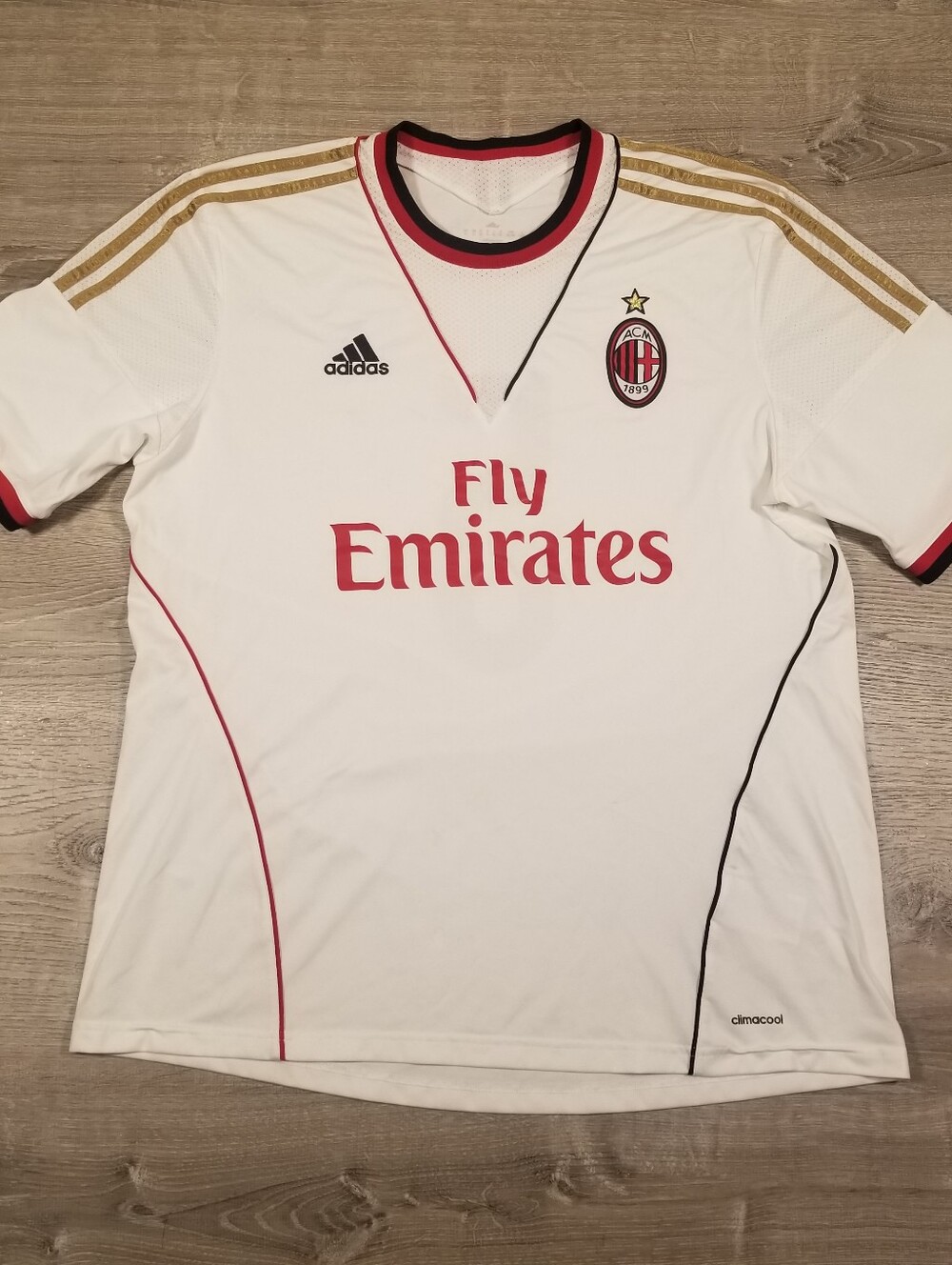 AC Milan Fly Emirates 2013-14 Away Soccer Futbol Jersey Adidas Men’s Size XL #5